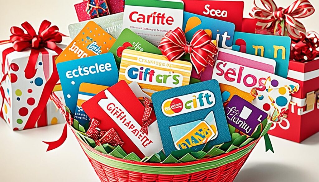 Gift card arrangement in a basket