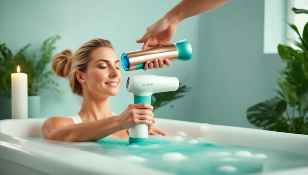 Massage guns and bath soaks for muscle relaxation
