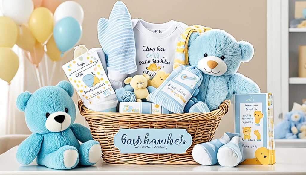 Personalized baby shower gift basket