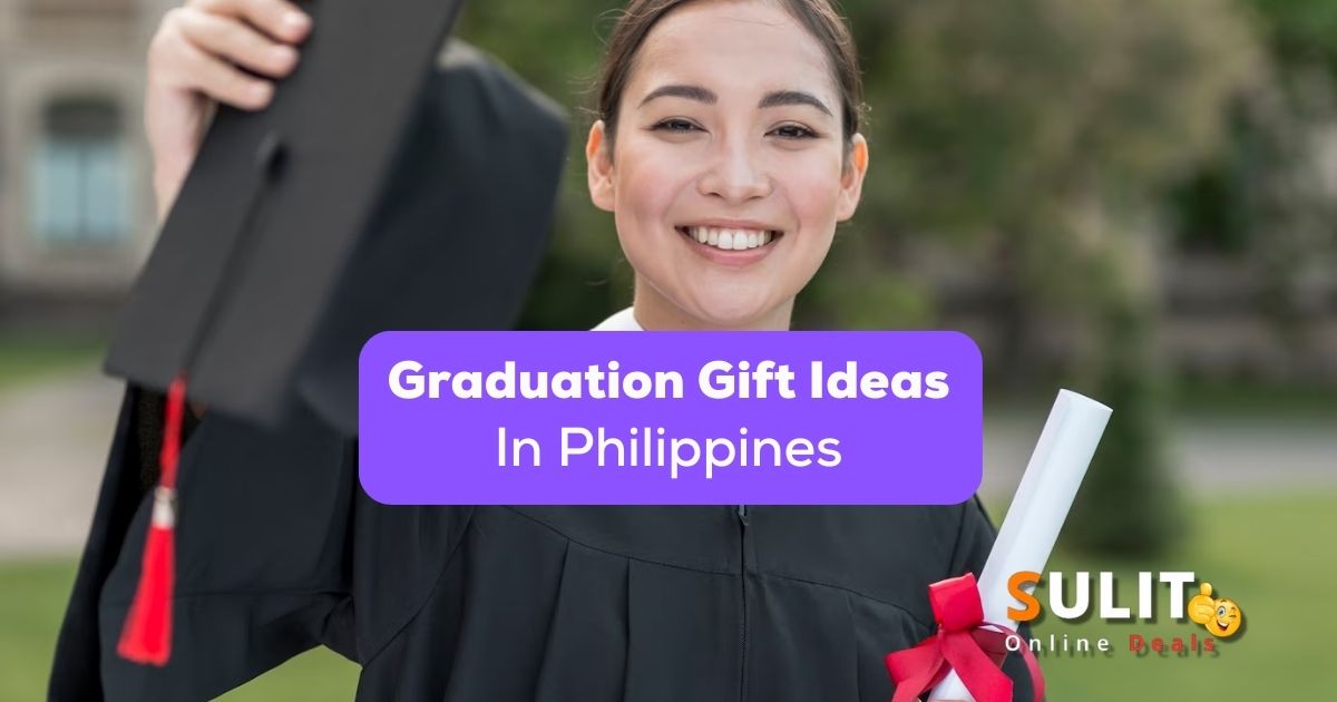 A photo of a female graduate in a black toga holding her diploma behind the graduation gift ideas in Philippines.
