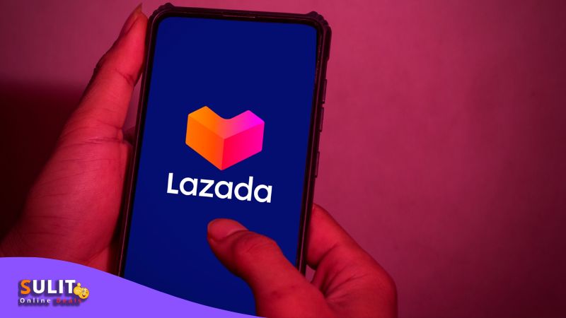 A photo of Lazada app on a smartphone.