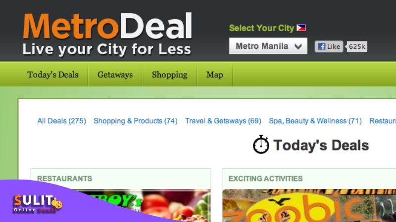A photo of MetroDeal online shopping web app.